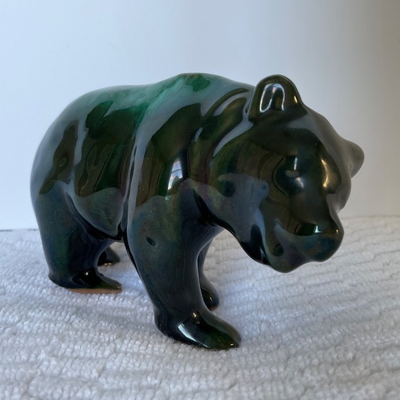 Vintage Evangeline Pottery Ceramic Green Drip Glaze - Bear - Picture 7 of 16